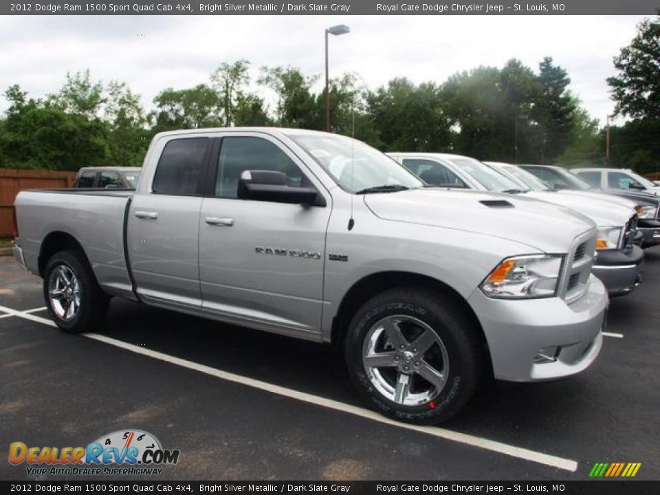 2012 Dodge Ram 1500 Sport Quad Cab 4x4 Bright Silver Metallic / Dark Slate Gray Photo #2