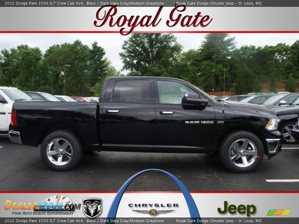 2012 Dodge Ram 1500 SLT Crew Cab 4x4 Black / Dark Slate Gray/Medium Graystone Photo #1