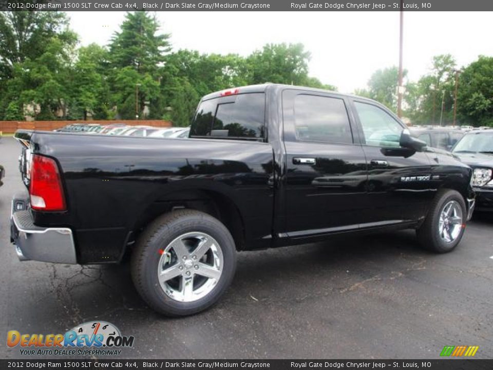 2012 Dodge Ram 1500 SLT Crew Cab 4x4 Black / Dark Slate Gray/Medium Graystone Photo #3