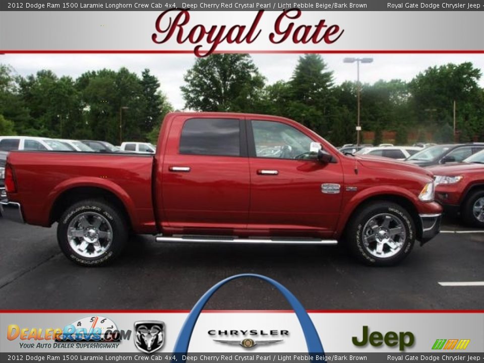 2012 Dodge Ram 1500 Laramie Longhorn Crew Cab 4x4 Deep Cherry Red Crystal Pearl / Light Pebble Beige/Bark Brown Photo #1