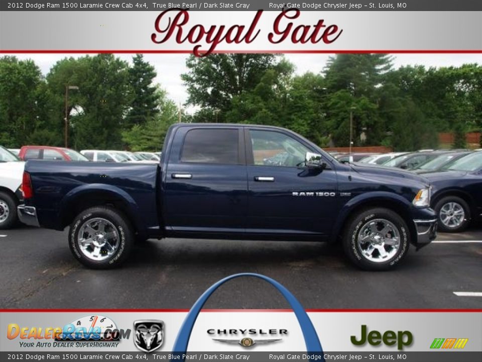 2012 Dodge Ram 1500 Laramie Crew Cab 4x4 True Blue Pearl / Dark Slate Gray Photo #1