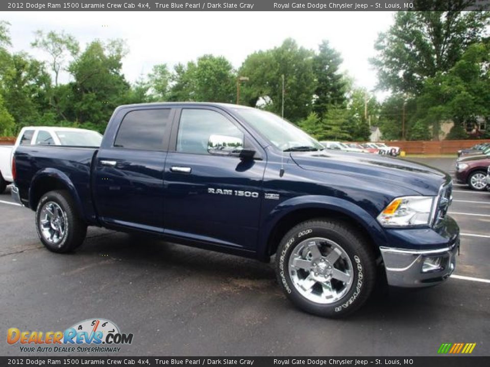 True Blue Pearl 2012 Dodge Ram 1500 Laramie Crew Cab 4x4 Photo #2