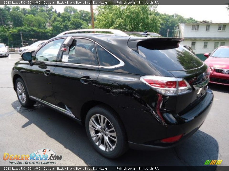 2013 Lexus RX 450h AWD Obsidian Black / Black/Ebony Birds Eye Maple Photo #2