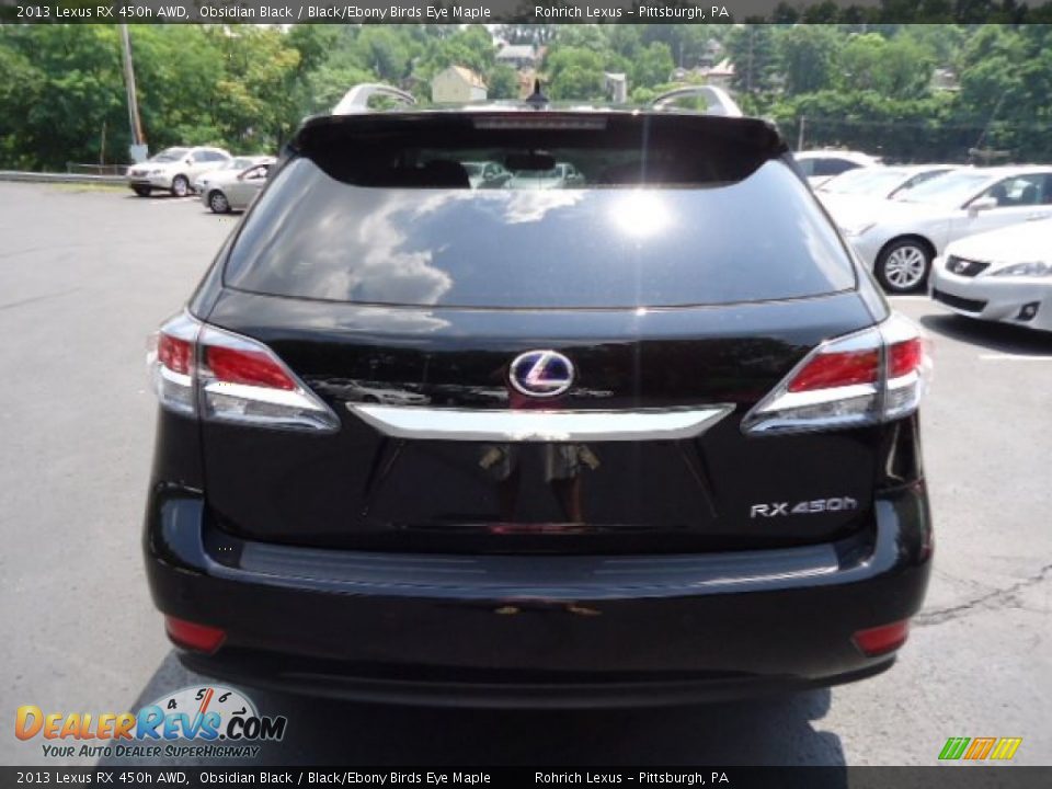 2013 Lexus RX 450h AWD Obsidian Black / Black/Ebony Birds Eye Maple Photo #3