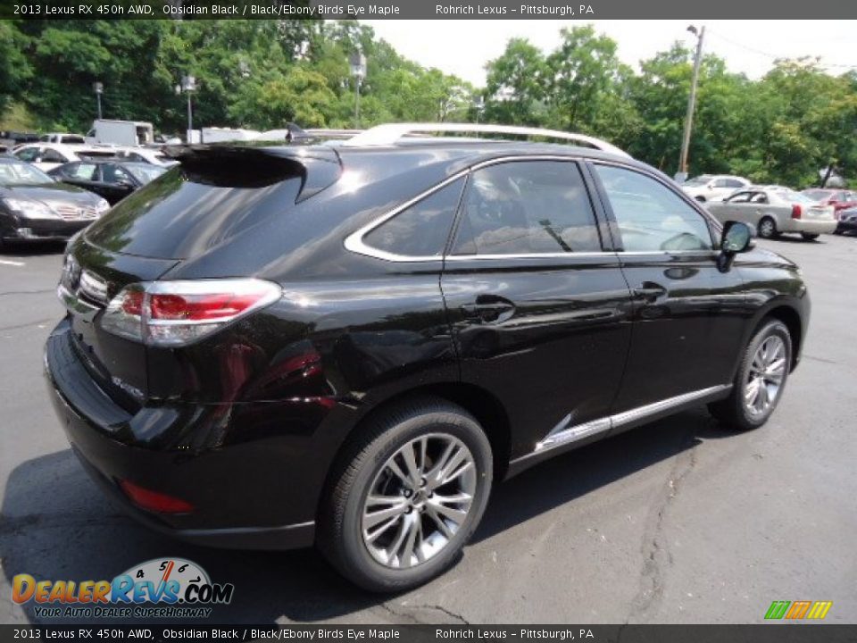 2013 Lexus RX 450h AWD Obsidian Black / Black/Ebony Birds Eye Maple Photo #4