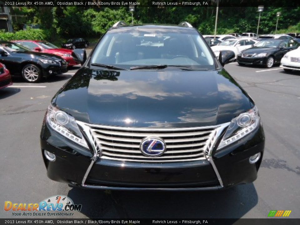 2013 Lexus RX 450h AWD Obsidian Black / Black/Ebony Birds Eye Maple Photo #7