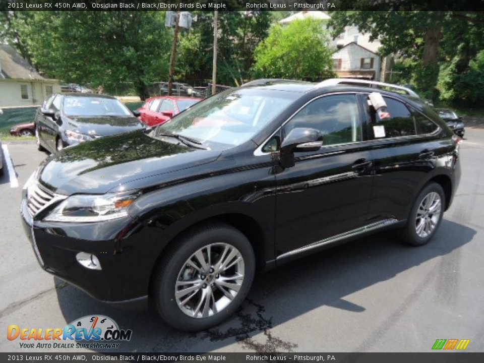2013 Lexus RX 450h AWD Obsidian Black / Black/Ebony Birds Eye Maple Photo #8