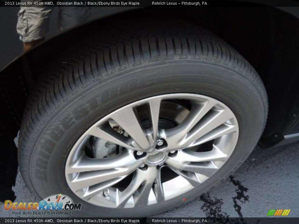 2013 Lexus RX 450h AWD Obsidian Black / Black/Ebony Birds Eye Maple Photo #9