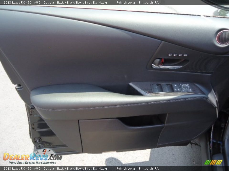 2013 Lexus RX 450h AWD Obsidian Black / Black/Ebony Birds Eye Maple Photo #14