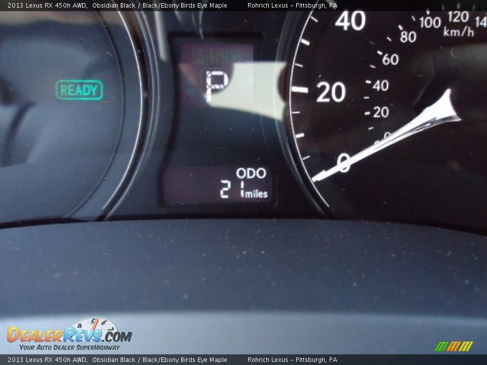 2013 Lexus RX 450h AWD Obsidian Black / Black/Ebony Birds Eye Maple Photo #20