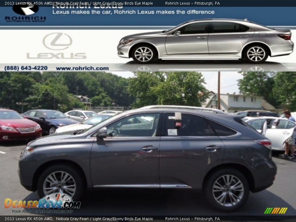 2013 Lexus RX 450h AWD Nebula Gray Pearl / Light Gray/Ebony Birds Eye Maple Photo #1
