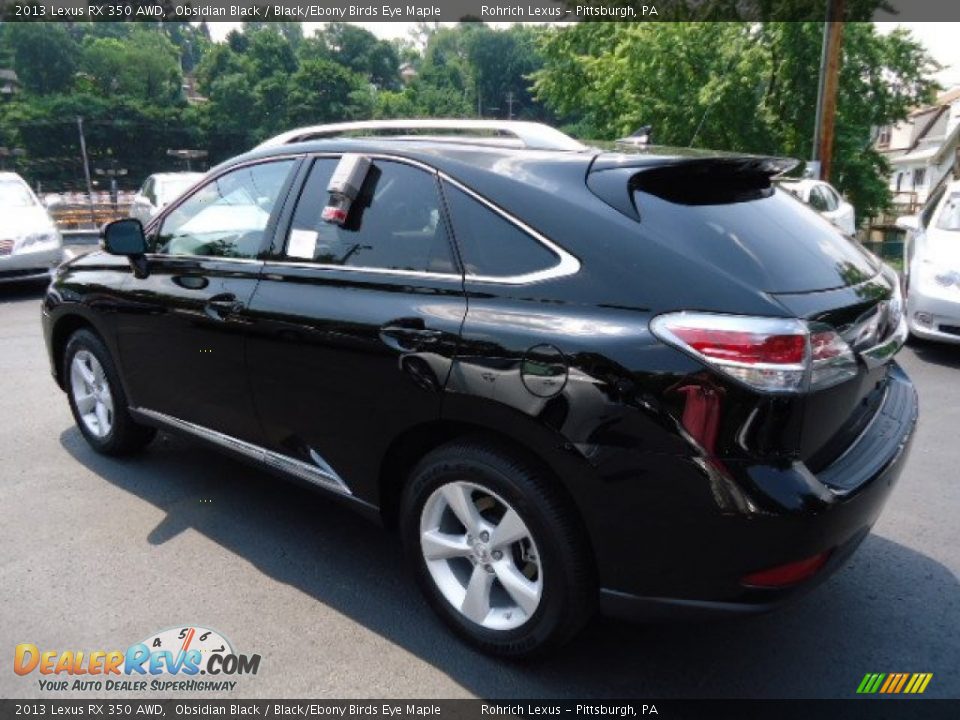 2013 Lexus RX 350 AWD Obsidian Black / Black/Ebony Birds Eye Maple Photo #2