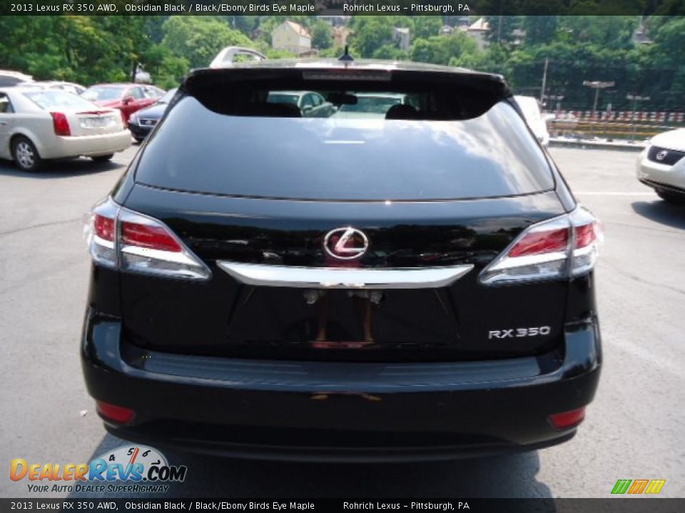 2013 Lexus RX 350 AWD Obsidian Black / Black/Ebony Birds Eye Maple Photo #3
