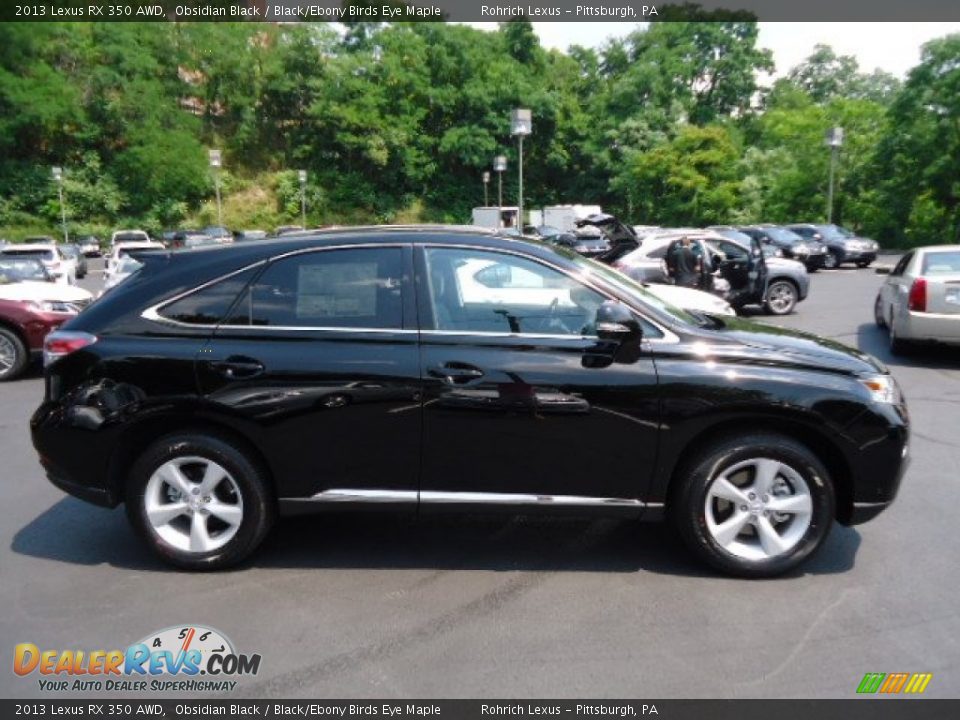 2013 Lexus RX 350 AWD Obsidian Black / Black/Ebony Birds Eye Maple Photo #5