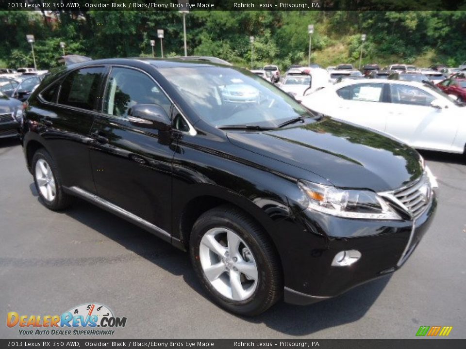 2013 Lexus RX 350 AWD Obsidian Black / Black/Ebony Birds Eye Maple Photo #6