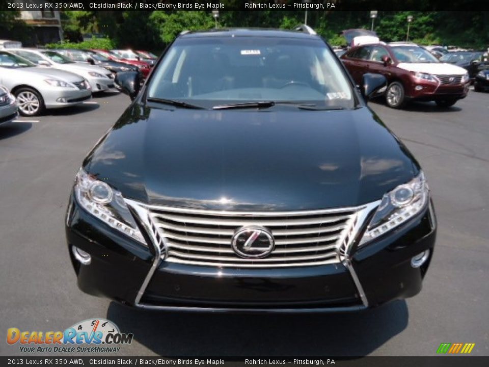 2013 Lexus RX 350 AWD Obsidian Black / Black/Ebony Birds Eye Maple Photo #7