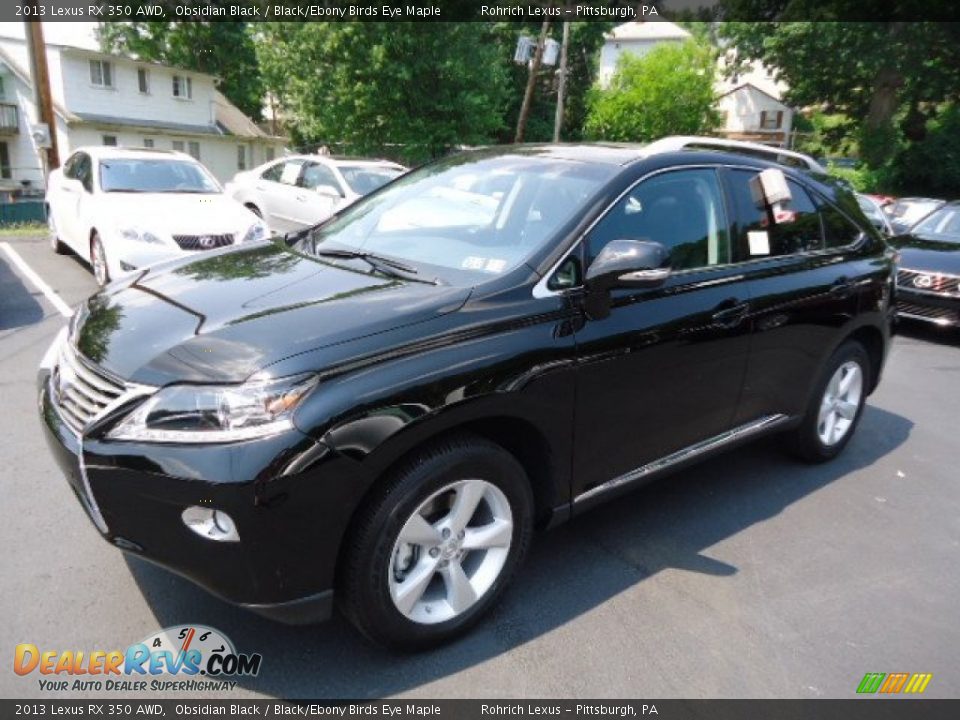 2013 Lexus RX 350 AWD Obsidian Black / Black/Ebony Birds Eye Maple Photo #8