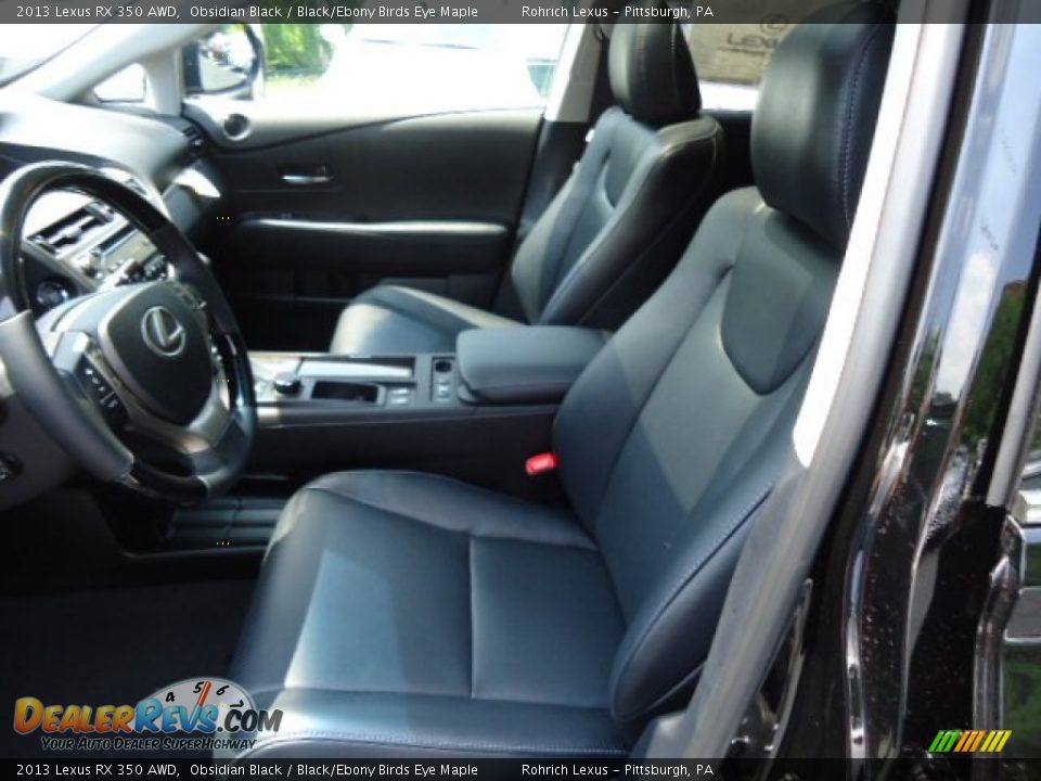 2013 Lexus RX 350 AWD Obsidian Black / Black/Ebony Birds Eye Maple Photo #10