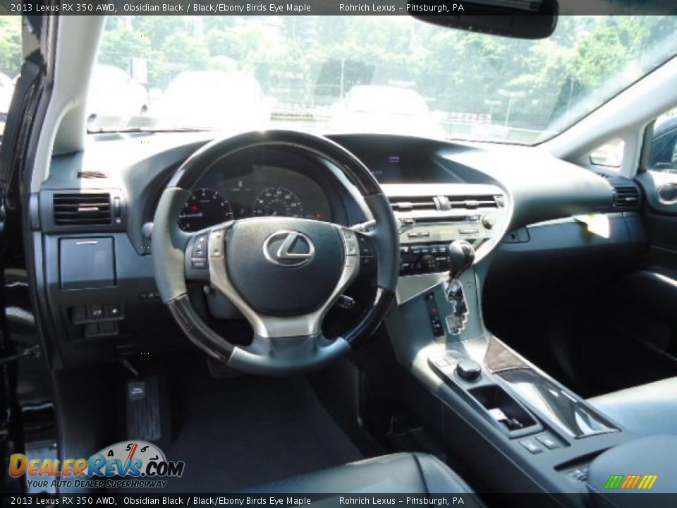 2013 Lexus RX 350 AWD Obsidian Black / Black/Ebony Birds Eye Maple Photo #12