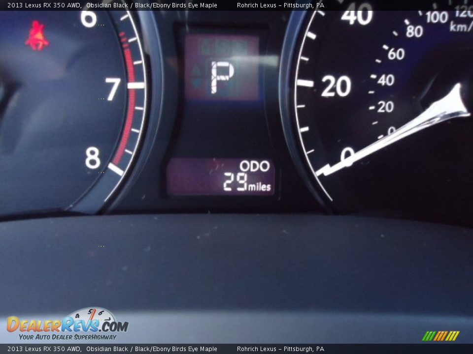 2013 Lexus RX 350 AWD Obsidian Black / Black/Ebony Birds Eye Maple Photo #20
