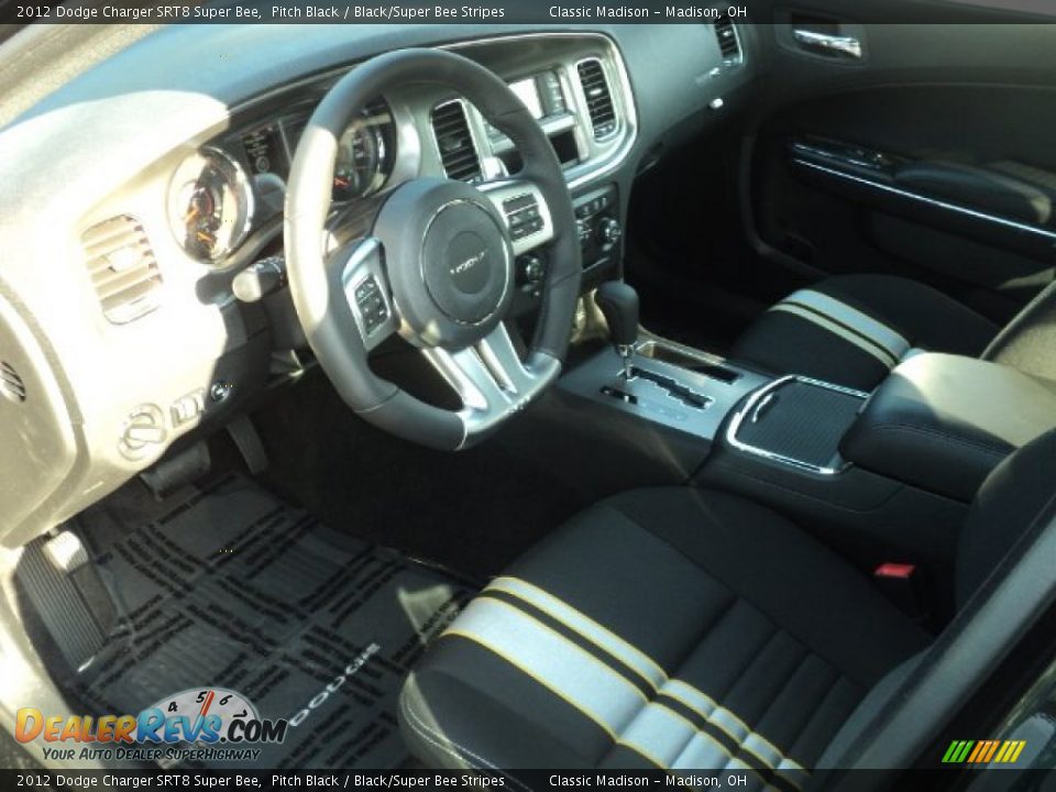 2012 Dodge Charger SRT8 Super Bee Pitch Black / Black/Super Bee Stripes Photo #8