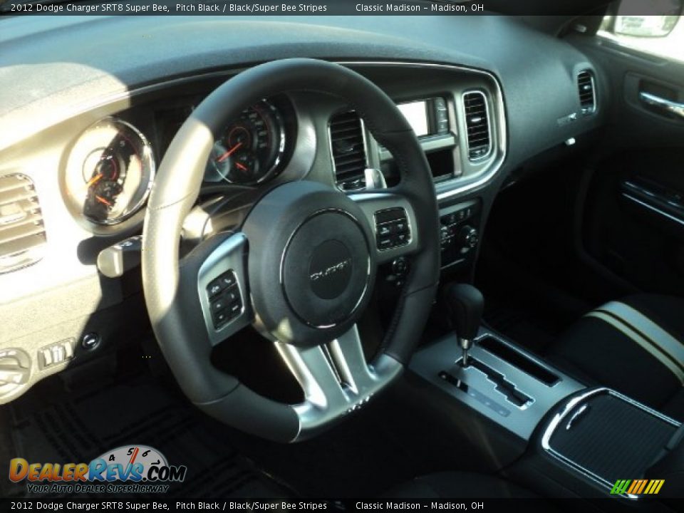 2012 Dodge Charger SRT8 Super Bee Pitch Black / Black/Super Bee Stripes Photo #13