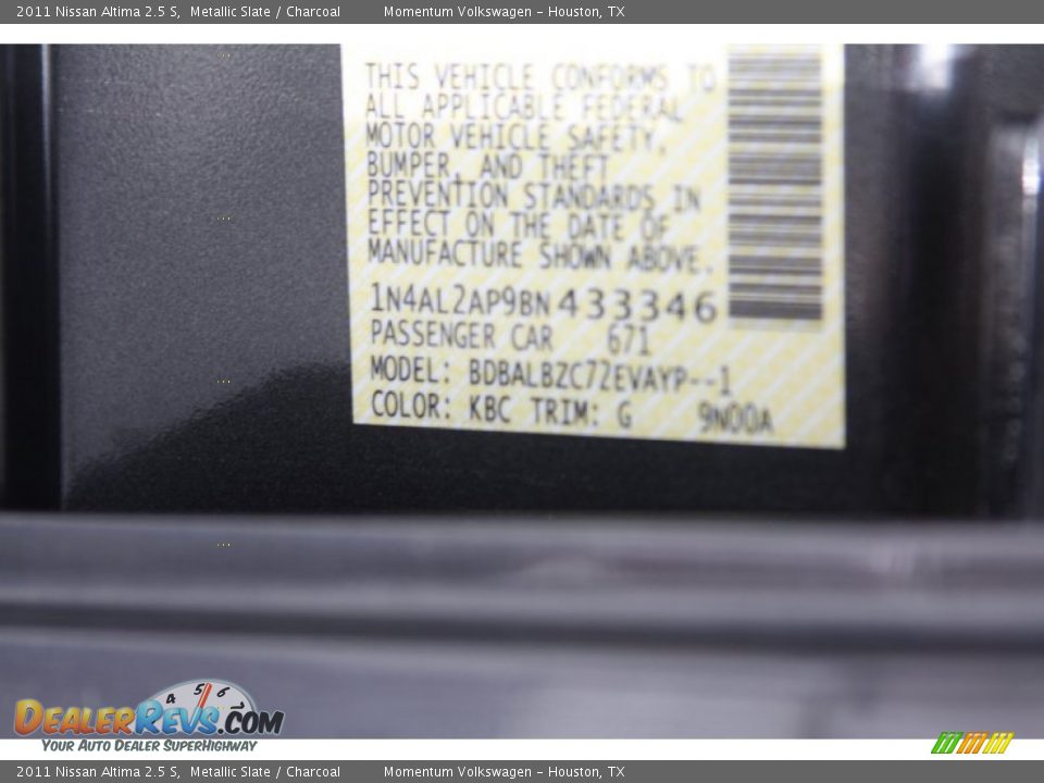 2011 Nissan Altima 2.5 S Metallic Slate / Charcoal Photo #12