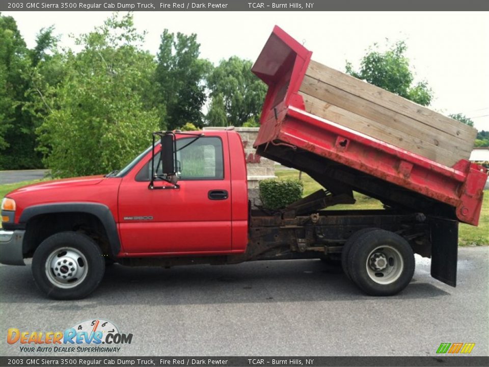 2003 GMC Sierra 3500 Regular Cab Dump Truck Fire Red / Dark Pewter Photo #2