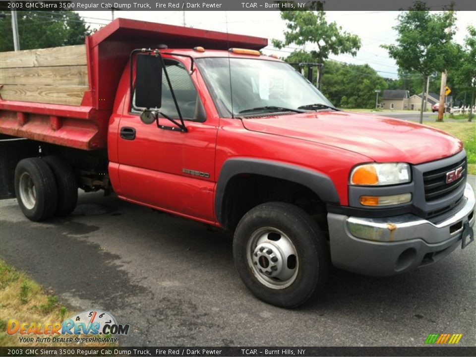 2003 GMC Sierra 3500 Regular Cab Dump Truck Fire Red / Dark Pewter Photo #5