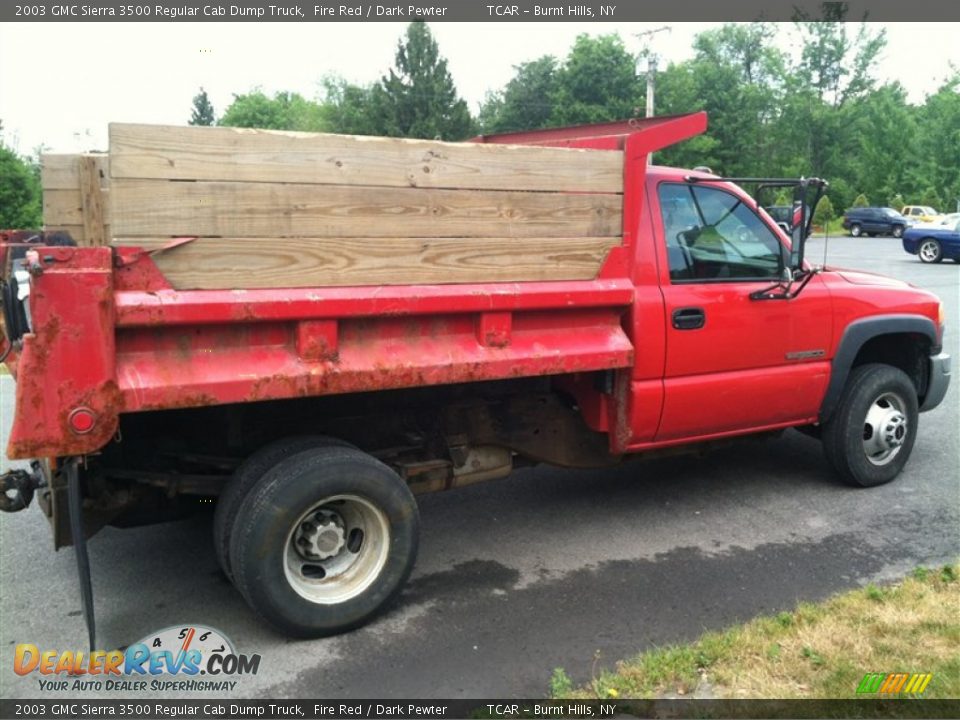 2003 GMC Sierra 3500 Regular Cab Dump Truck Fire Red / Dark Pewter Photo #7