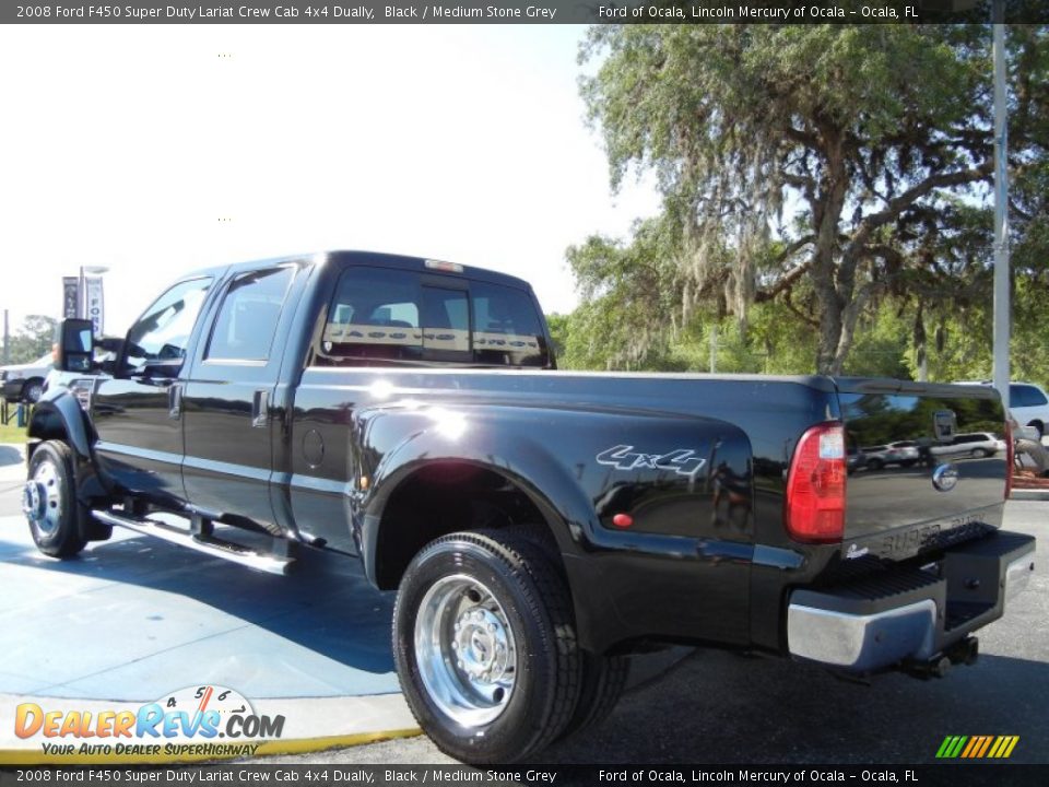 2008 Ford F450 Super Duty Lariat Crew Cab 4x4 Dually Black / Medium Stone Grey Photo #3