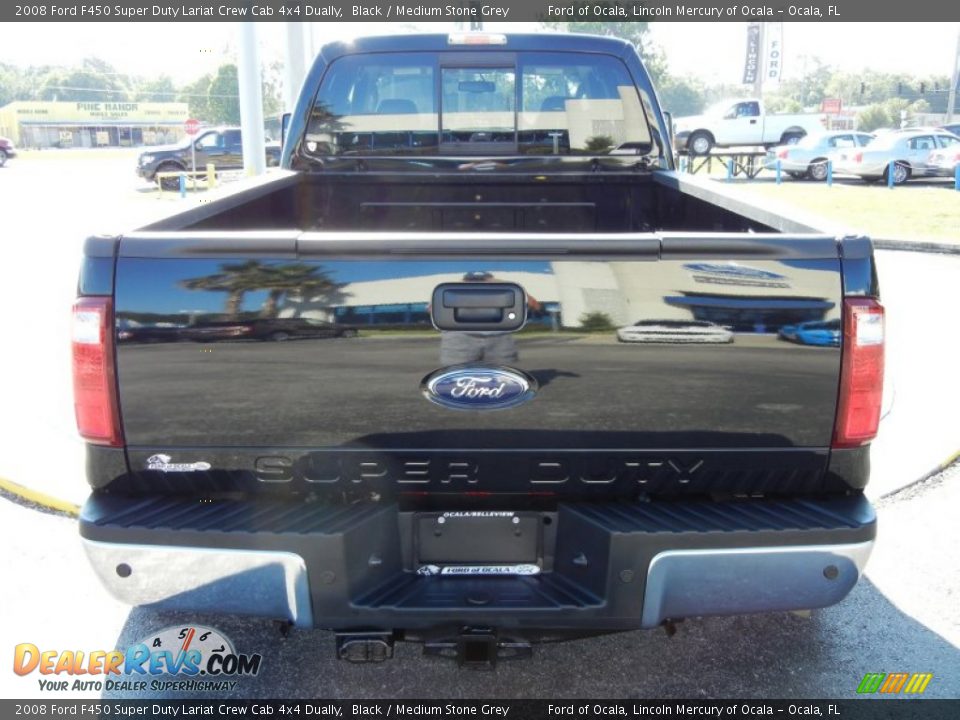 2008 Ford F450 Super Duty Lariat Crew Cab 4x4 Dually Black / Medium Stone Grey Photo #4