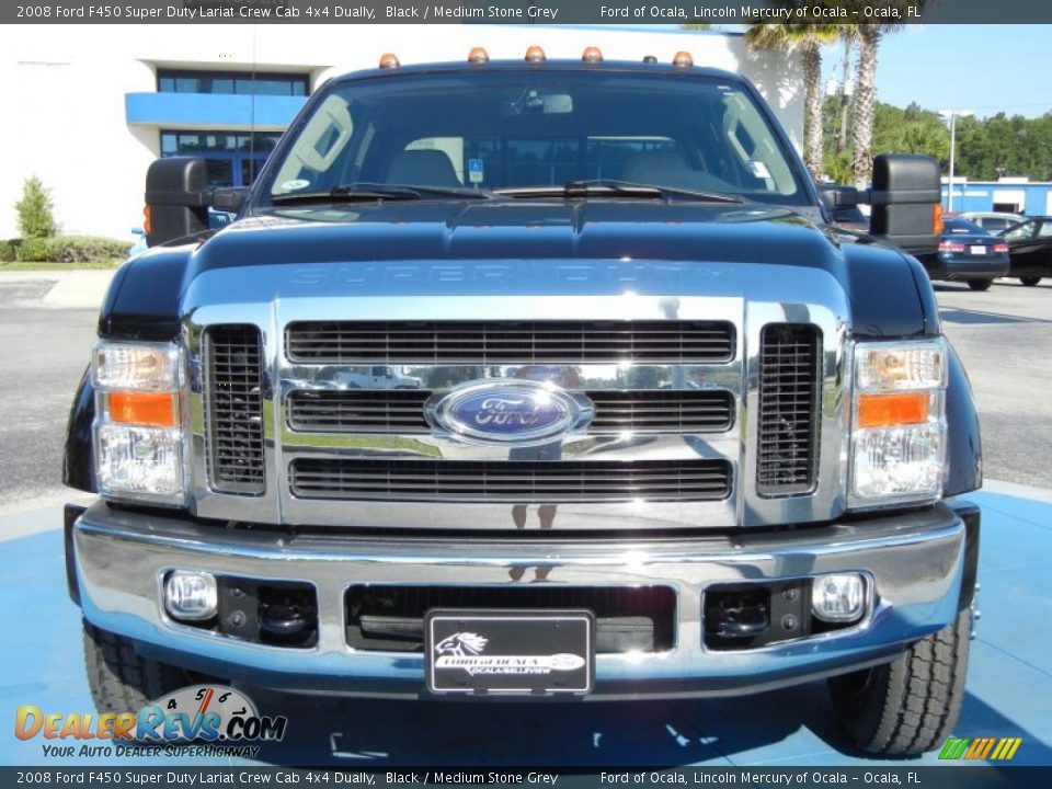 2008 Ford F450 Super Duty Lariat Crew Cab 4x4 Dually Black / Medium Stone Grey Photo #8