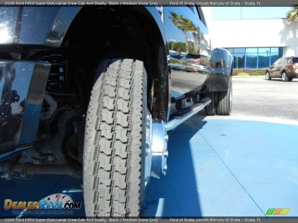 2008 Ford F450 Super Duty Lariat Crew Cab 4x4 Dually Black / Medium Stone Grey Photo #11