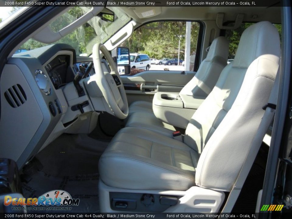 Medium Stone Grey Interior - 2008 Ford F450 Super Duty Lariat Crew Cab 4x4 Dually Photo #13
