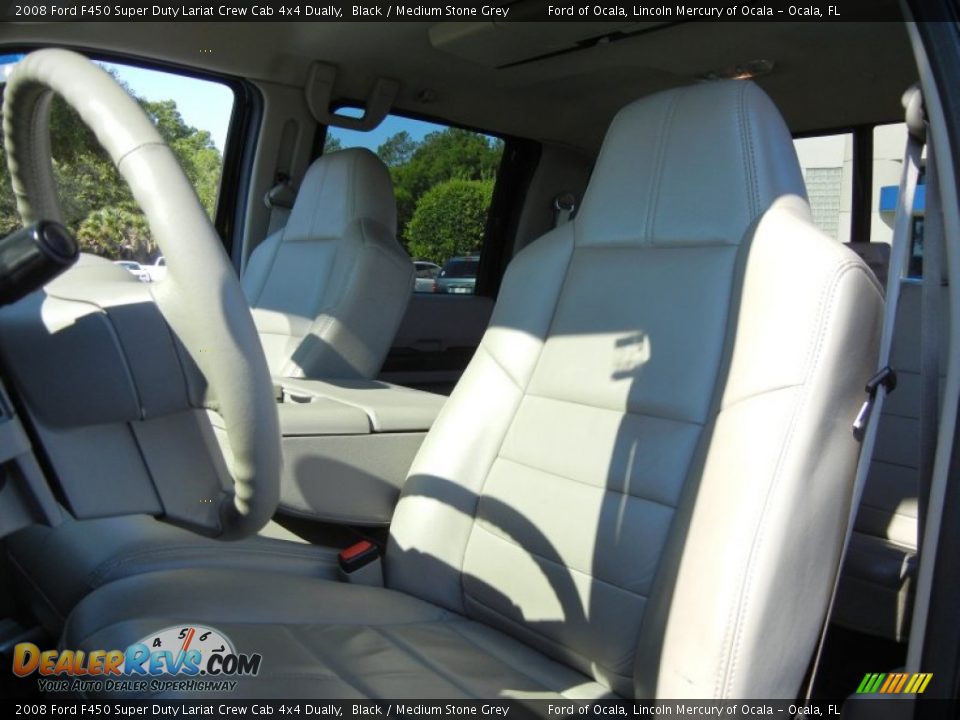 2008 Ford F450 Super Duty Lariat Crew Cab 4x4 Dually Black / Medium Stone Grey Photo #14