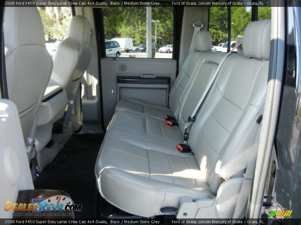2008 Ford F450 Super Duty Lariat Crew Cab 4x4 Dually Black / Medium Stone Grey Photo #16