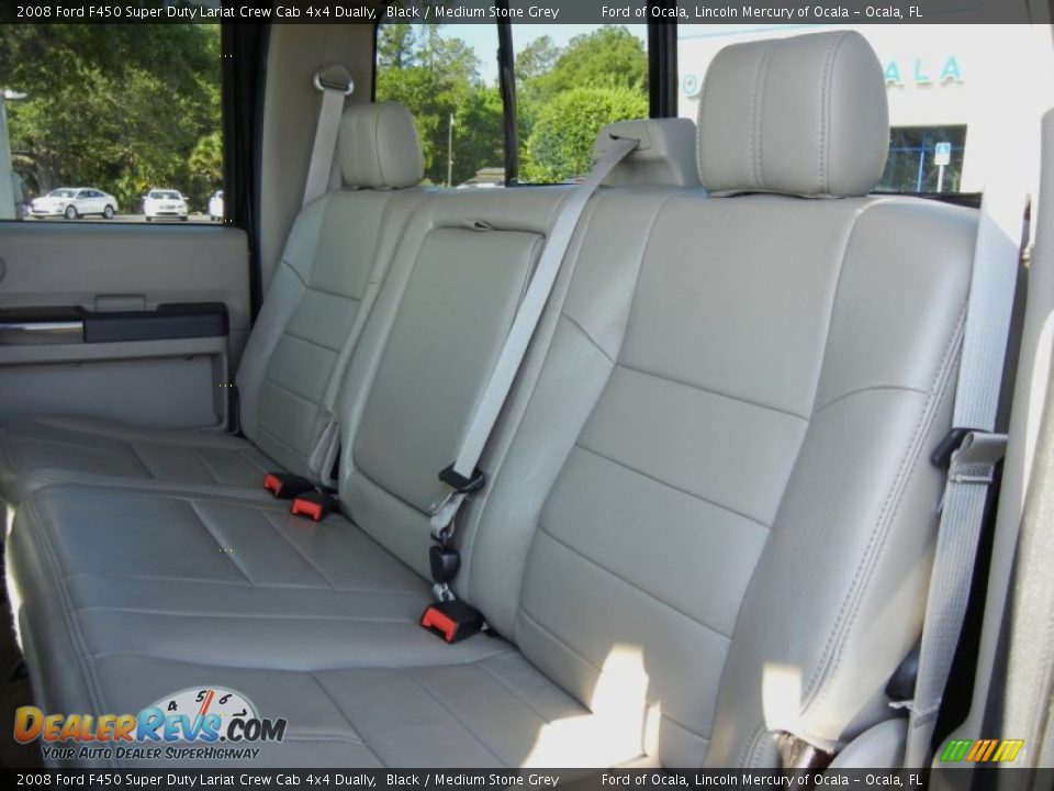 2008 Ford F450 Super Duty Lariat Crew Cab 4x4 Dually Black / Medium Stone Grey Photo #17