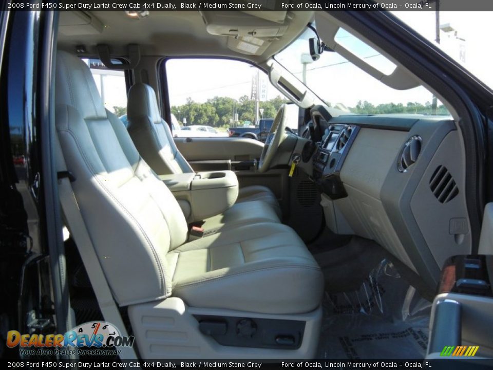 2008 Ford F450 Super Duty Lariat Crew Cab 4x4 Dually Black / Medium Stone Grey Photo #18