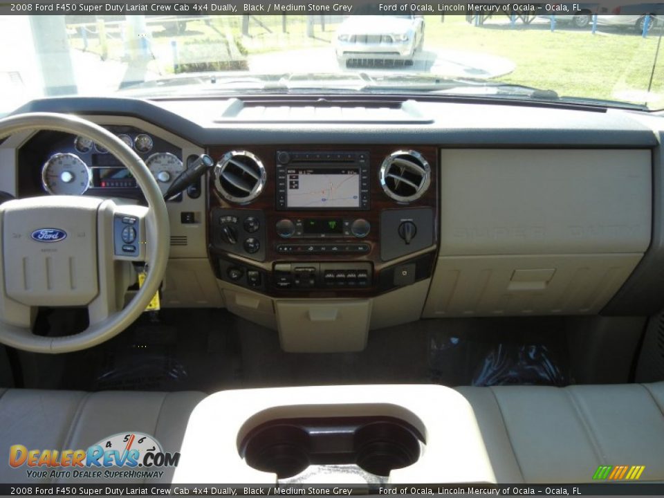 2008 Ford F450 Super Duty Lariat Crew Cab 4x4 Dually Black / Medium Stone Grey Photo #21