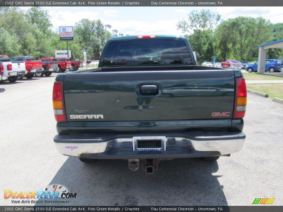 2002 GMC Sierra 1500 SLE Extended Cab 4x4 Polo Green Metallic / Graphite Photo #3