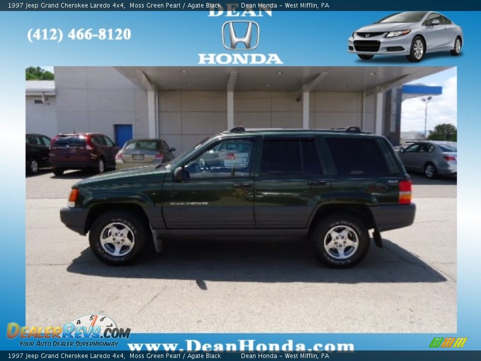 1997 Jeep Grand Cherokee Laredo 4x4 Moss Green Pearl / Agate Black Photo #1