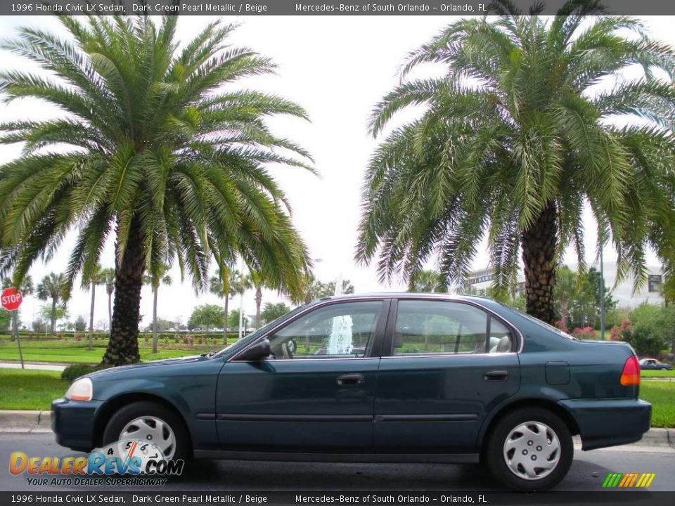 1996 Honda Civic LX Sedan Dark Green Pearl Metallic / Beige Photo #1