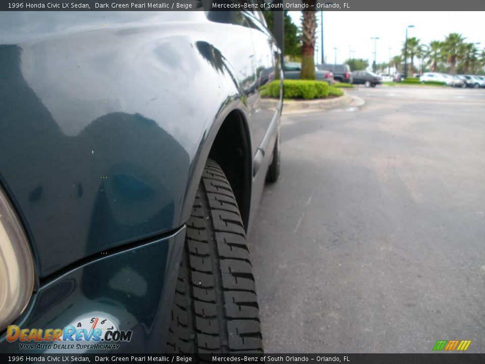 1996 Honda Civic LX Sedan Dark Green Pearl Metallic / Beige Photo #10