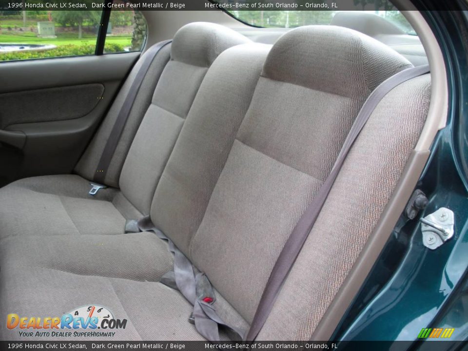 1996 Honda Civic LX Sedan Dark Green Pearl Metallic / Beige Photo #14