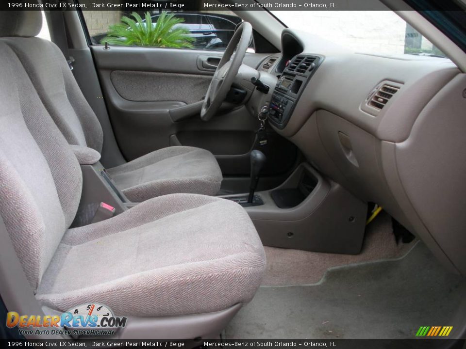1996 Honda Civic LX Sedan Dark Green Pearl Metallic / Beige Photo #15