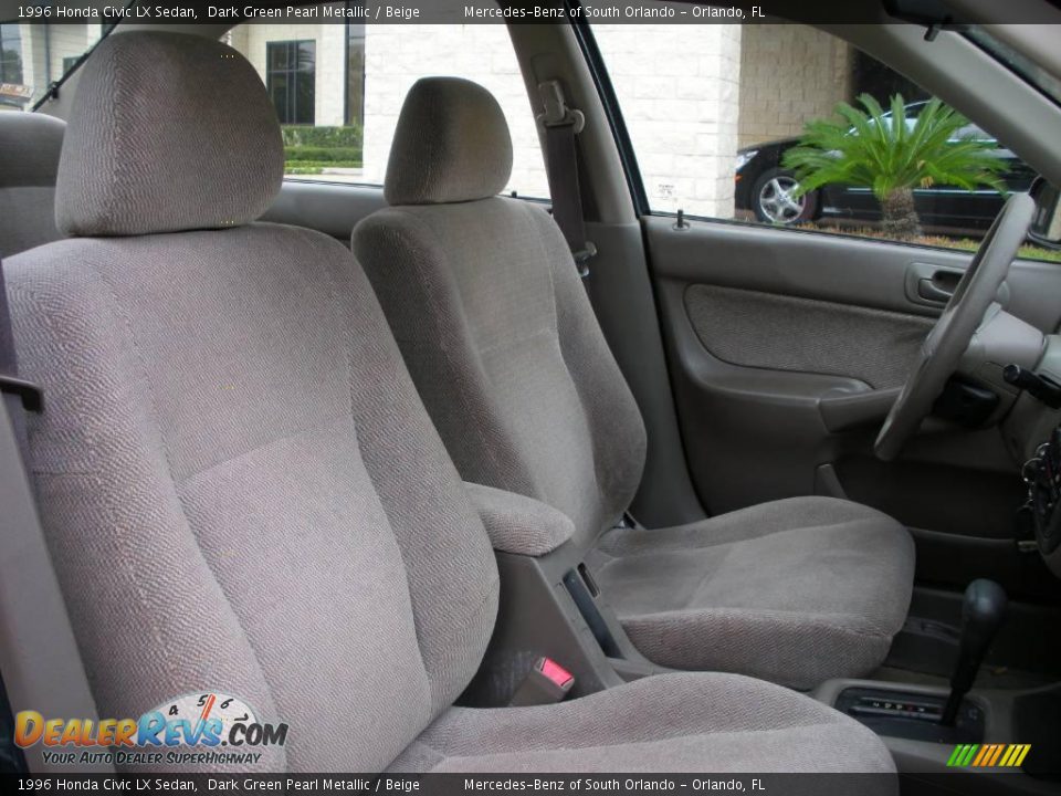 1996 Honda Civic LX Sedan Dark Green Pearl Metallic / Beige Photo #16