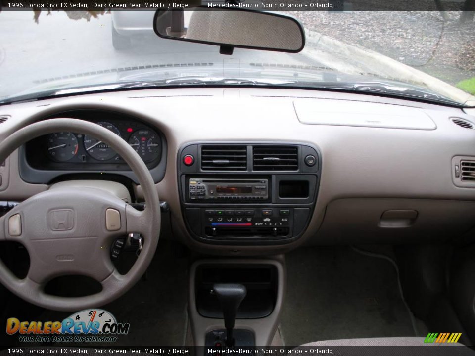 1996 Honda Civic LX Sedan Dark Green Pearl Metallic / Beige Photo #17