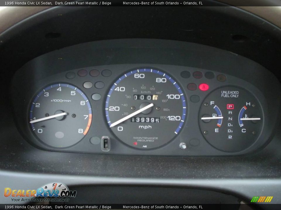 1996 Honda Civic LX Sedan Dark Green Pearl Metallic / Beige Photo #19