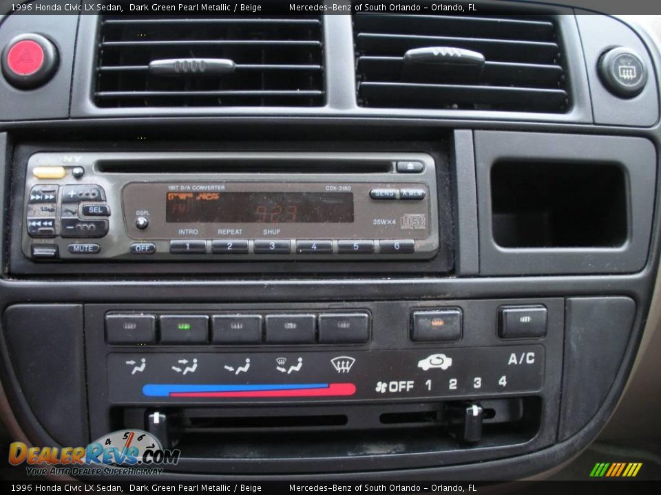 1996 Honda Civic LX Sedan Dark Green Pearl Metallic / Beige Photo #21